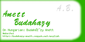 anett budahazy business card